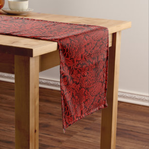 William Morris Vintage Flowers Birds Red Medium Table Runner