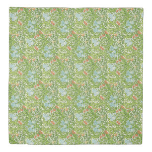 William Morris Vintage Flowers Floral Green Pink Duvet Cover