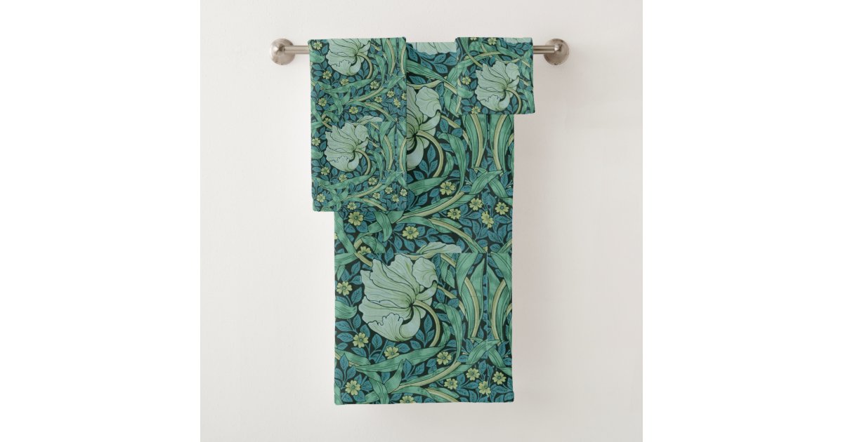 William Morris Vintage Flowers Floral Pattern Bath Towel Set | Zazzle