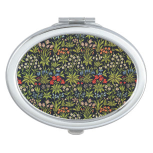 William Morris Vintage Flowers Floral Pattern Compact Mirror