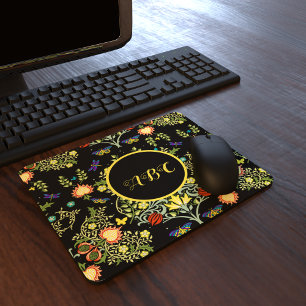 William Morris Vintage Flowers Monogram Mouse Pad