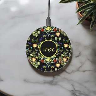 William Morris Vintage Flowers Monogram Wireless Charger