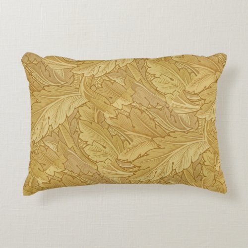 William Morris Vintage Foliage Gold Pattern Accent Pillow