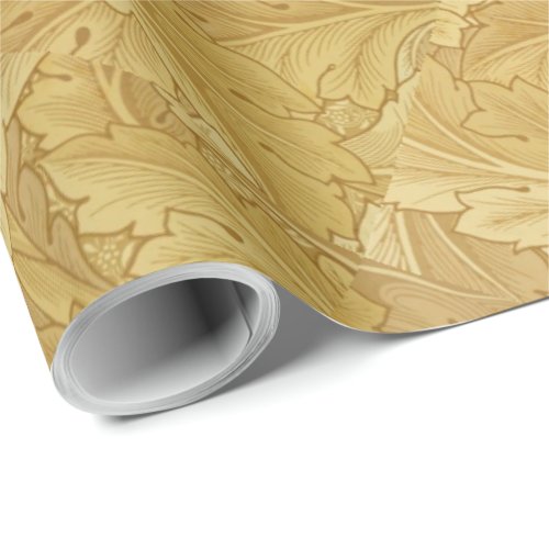 William Morris Vintage Foliage Gold Pattern Wrapping Paper