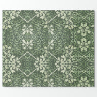 Pimpernel William Morris -Dark Brown Wrapping Paper, Zazzle