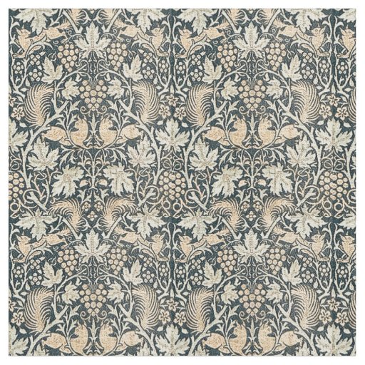 William Morris Vintage Fox & Grape Vine Pattern Fabric