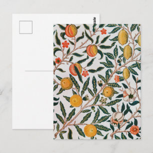 William Morris Vintage Fruit Pomegranate White Postcard