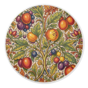 William Morris vintage Fruits Floral pattern Ceramic Knob