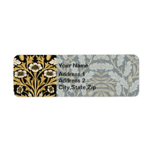 William Morris Vintage Gold Black Oak Pattern Label