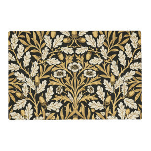 William Morris Vintage Gold Black Oak Pattern Placemat