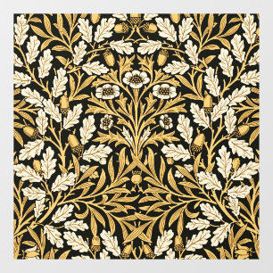 William Morris Vintage Gold Black Oak Pattern Window Cling
