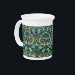 William Morris Vintage Gold Green Blue  Beverage Pitcher<br><div class="desc">Embellishing this product is a beautiful 19th century woven wool tapestry pattern designed by John H. Dearle, a talented employee of famous English textile designer and manufacturer William Morris (1834-1896). Dearle started out at Morris and Company as an apprentice and would later rise to the position of chief designer at...</div>
