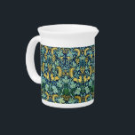 William Morris Vintage Gold Green Blue  Beverage Pitcher<br><div class="desc">Embellishing this product is a beautiful 19th century woven wool tapestry pattern designed by John H. Dearle, a talented employee of famous English textile designer and manufacturer William Morris (1834-1896). Dearle started out at Morris and Company as an apprentice and would later rise to the position of chief designer at...</div>