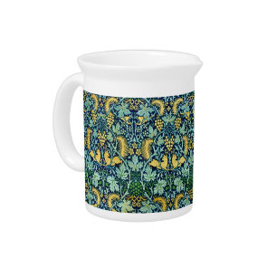 William Morris Vintage Gold Green Blue Beverage Pitcher