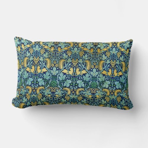 William Morris Vintage Gold Green Blue  Lumbar Pillow