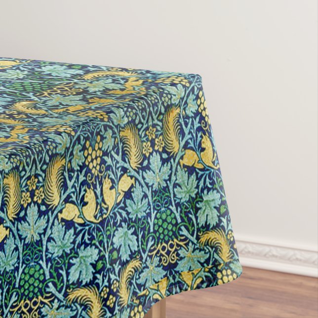 William Morris Vintage Gold Green Blue  Tablecloth (In Situ)