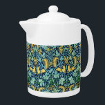 William Morris Vintage Gold Green Blue  Teapot<br><div class="desc">Embellishing this product is a beautiful 19th century woven wool tapestry pattern designed by John H. Dearle, a talented employee of famous English textile designer and manufacturer William Morris (1834-1896). Dearle started out at Morris and Company as an apprentice and would later rise to the position of chief designer at...</div>