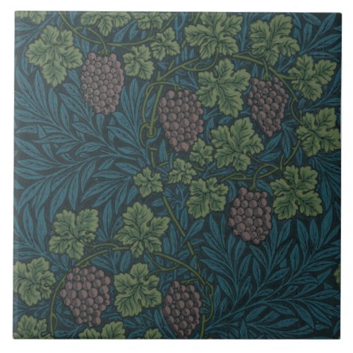 William Morris Vintage Grape Vine Pattern Ceramic Tile