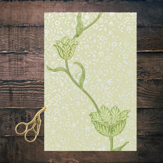 William Morris Vintage Green Garden Tulip