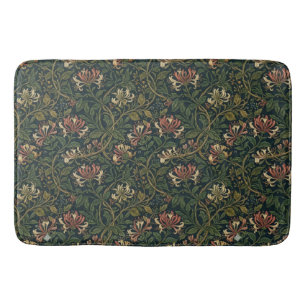 William Morris vintage Honeysuckle Floral pattern Bath Mat