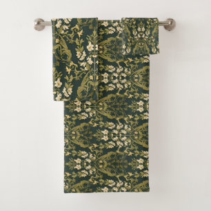 William Morris vintage Honeysuckle Floral Pattern Bath Towel Set