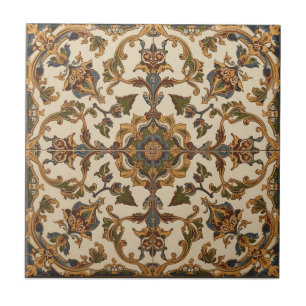 William Morris Vintage Honeysuckle Floral Pattern Ceramic Tile
