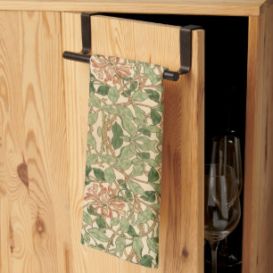William Morris vintage Honeysuckle Floral pattern Kitchen Towel