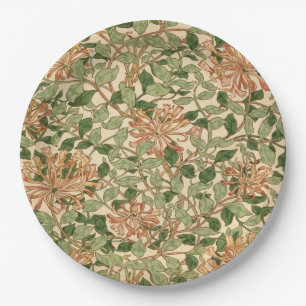 William Morris vintage Honeysuckle Floral pattern Paper Plates