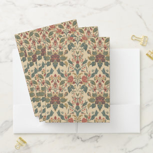 William Morris vintage Honeysuckle Floral Pattern Pocket Folder