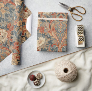 William Morris vintage Honeysuckle Floral Pattern Wrapping Paper