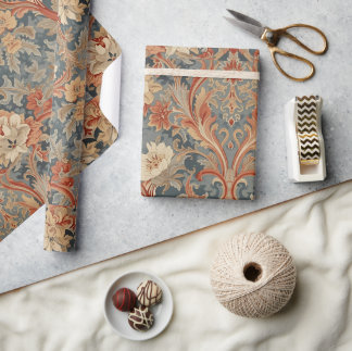 William Morris vintage Honeysuckle Floral Pattern Wrapping Paper