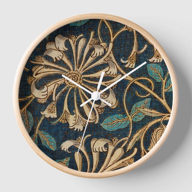 William Morris Vintage Honeysuckle Pattern  Clock (Front)