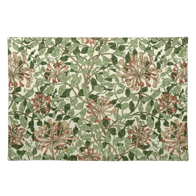William Morris Vintage Honeysuckle Pattern Cloth Placemat (Front)
