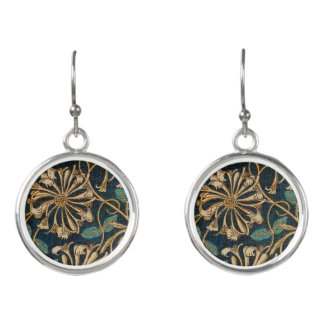 William Morris Vintage Honeysuckle Pattern Drop Earrings