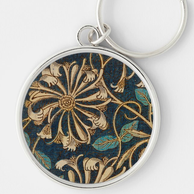 William Morris Vintage Honeysuckle Pattern  Keychain (Front)