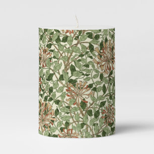 William Morris Vintage Honeysuckle Pattern Pillar Candle