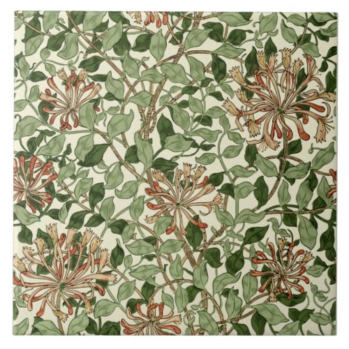 William Morris Vintage Honeysuckle Pattern Tile