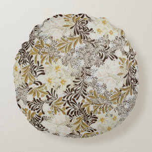 William Morris Vintage Hyacinth Floral Art Nouveau Round Pillow
