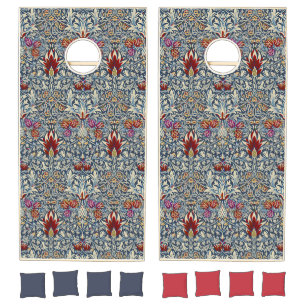 William Morris Vintage Indigo Floral Pattern Cornhole Set