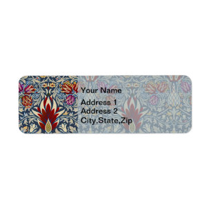 William Morris Vintage Indigo Floral Pattern Label
