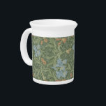 William Morris Vintage Leaves Floral Bird Iris Beverage Pitcher<br><div class="desc">The design on this product was inspired by Iris a William Morris floral wallpaper design. William Morris (1834-1896) was an iconic English textile designer who lived during the Victorian period. He was a significant contributor to the revival of traditional British textile arts and methods of production. Much of his work...</div>
