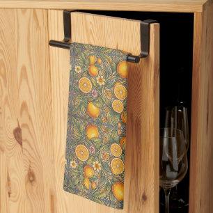 William Morris vintage lemon Fruit Floral pattern Kitchen Towel