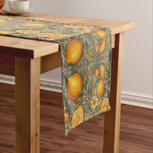 William Morris vintage lemon Fruit Floral pattern Short Table Runner