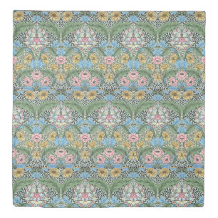 William Morris Vintage Myrtle Flowers Yellow Blue Duvet Cover
