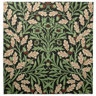 William Morris Vintage Oak Black Red Pattern Cloth Napkin