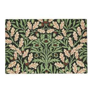 William Morris Vintage Oak Black Red Pattern Placemat
