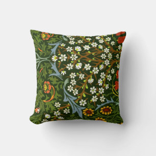 William Morris vintage pattern, Blackthorn, Throw Pillow