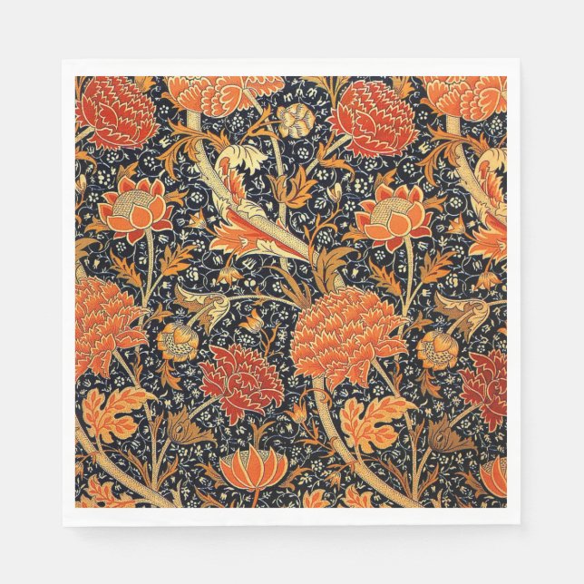 William Morris vintage pattern, Cray Paper Napkins (Front)