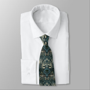 William Morris Vintage Peacock and Dragon Pattern Neck Tie