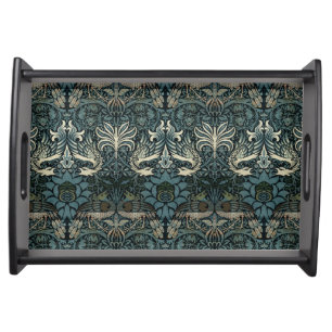 William Morris Vintage Peacock and Dragon Pattern Serving Tray